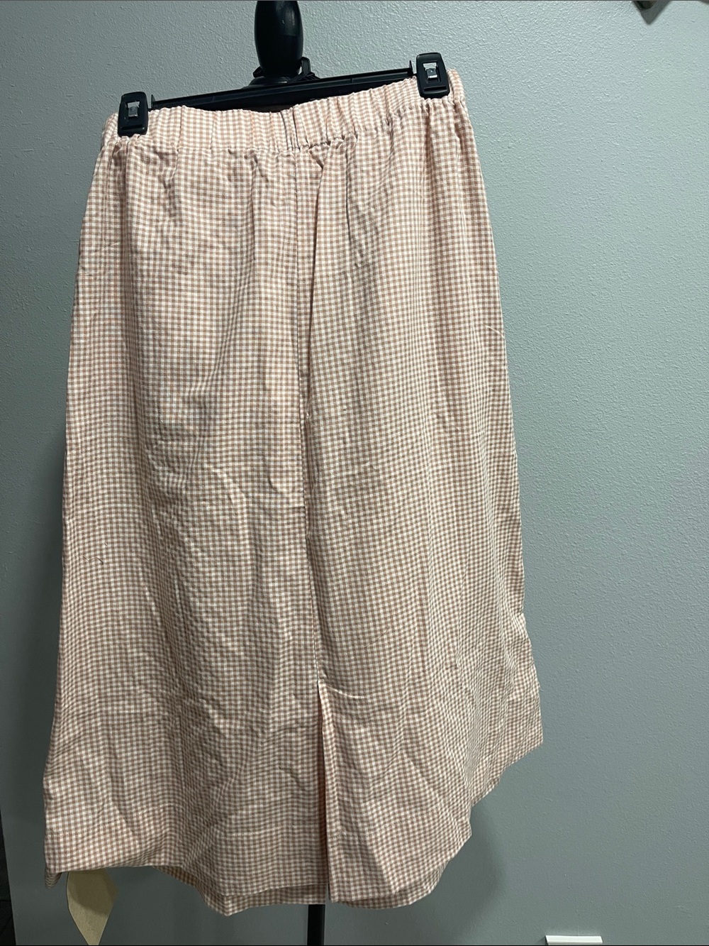 INNIKA CHOO cutwork button down skirt Peach Gingham - Picture 5 of 5